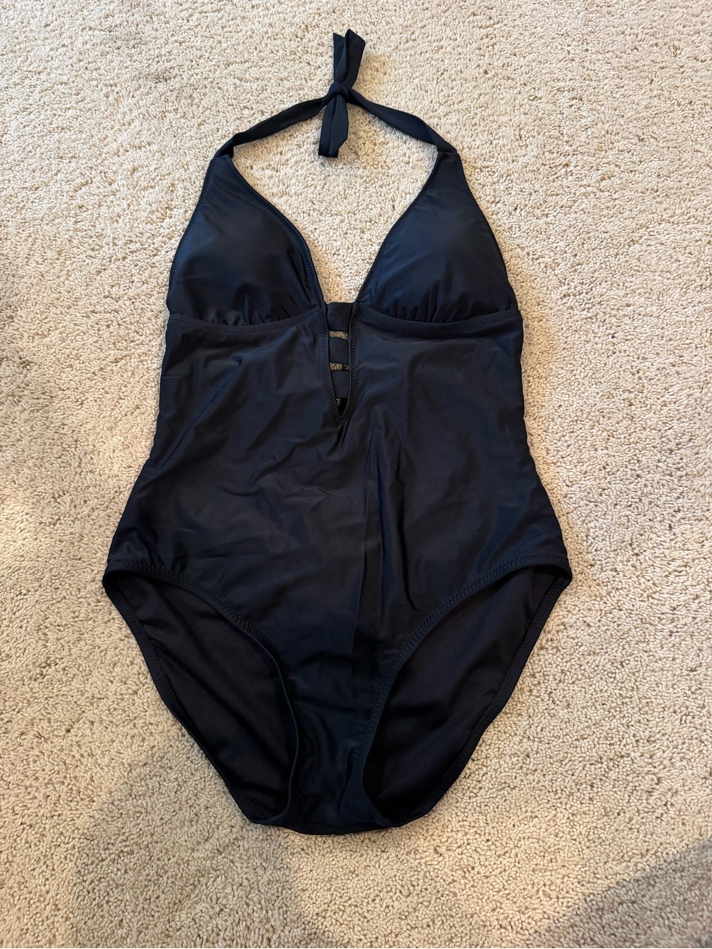 Black Halter One-Piece Swimsuit - Women